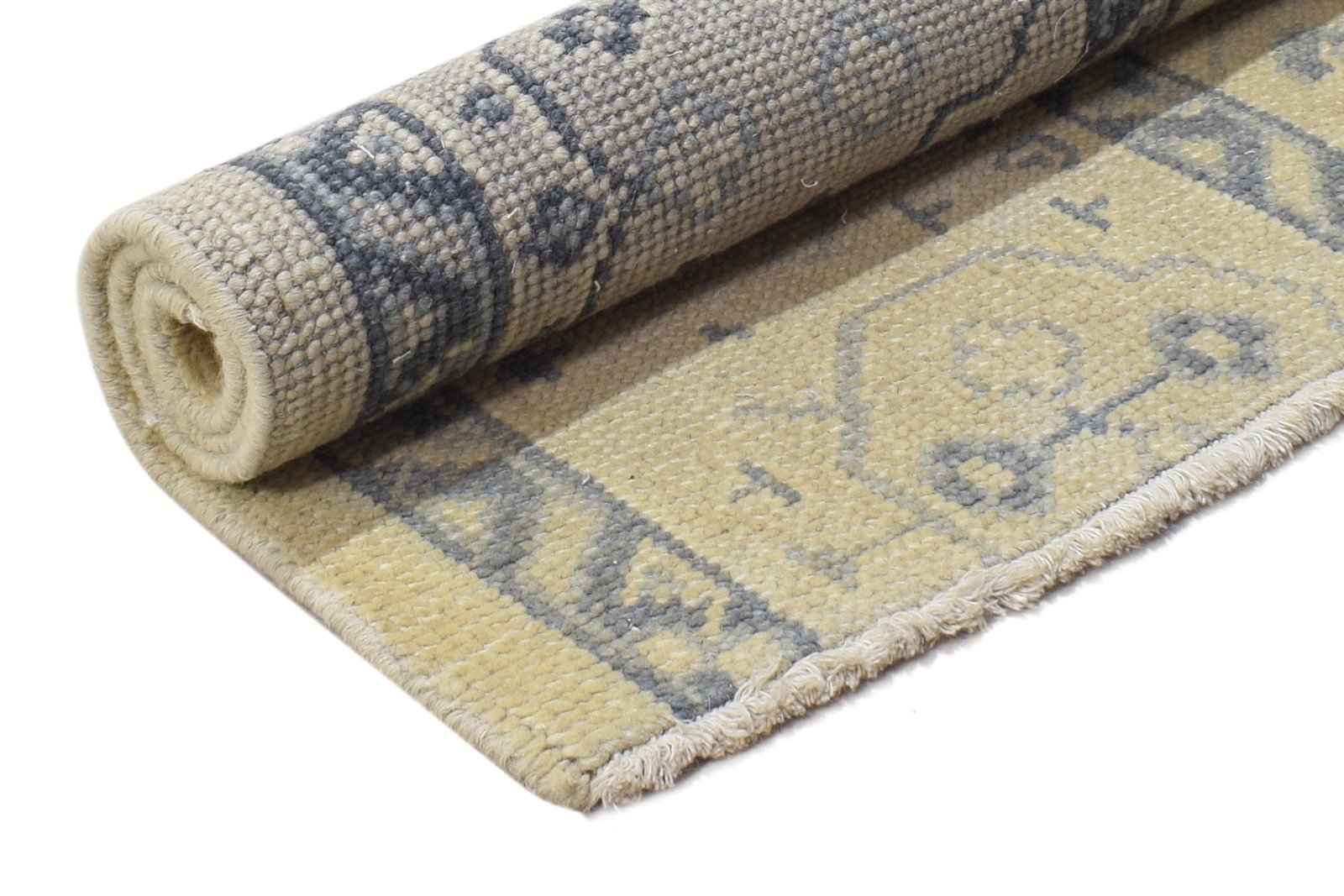 Hand Knotted Beige Wool Rug 3' X 3' Persian Bokhara Oriental Small Carpet 7865050759317