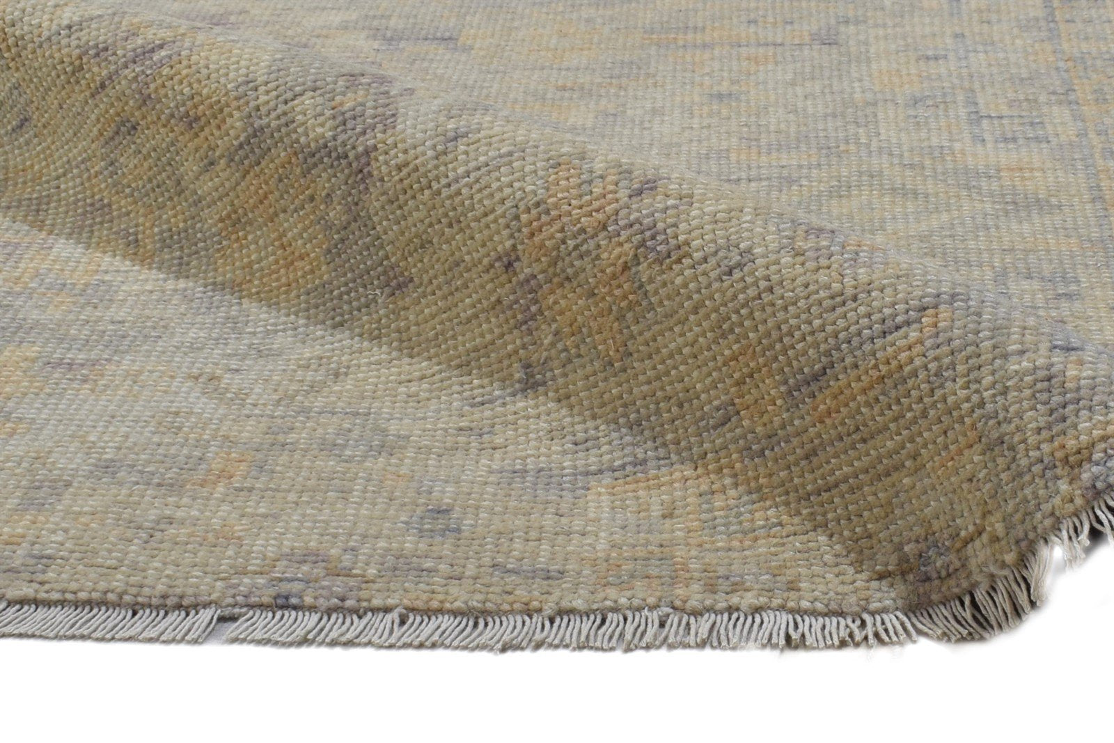 Hand Knotted Beige Wool Rug 3' X 3' Persian Oushak Oriental Small Carpet 7864861098133