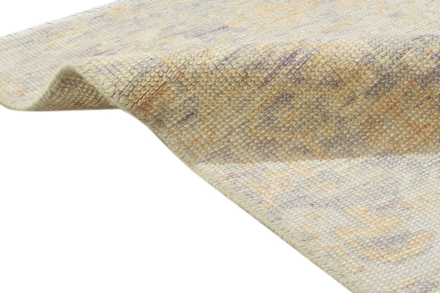 Hand Knotted Beige Wool Rug 3' X 3' Persian Oushak Oriental Small Carpet 7864861098133