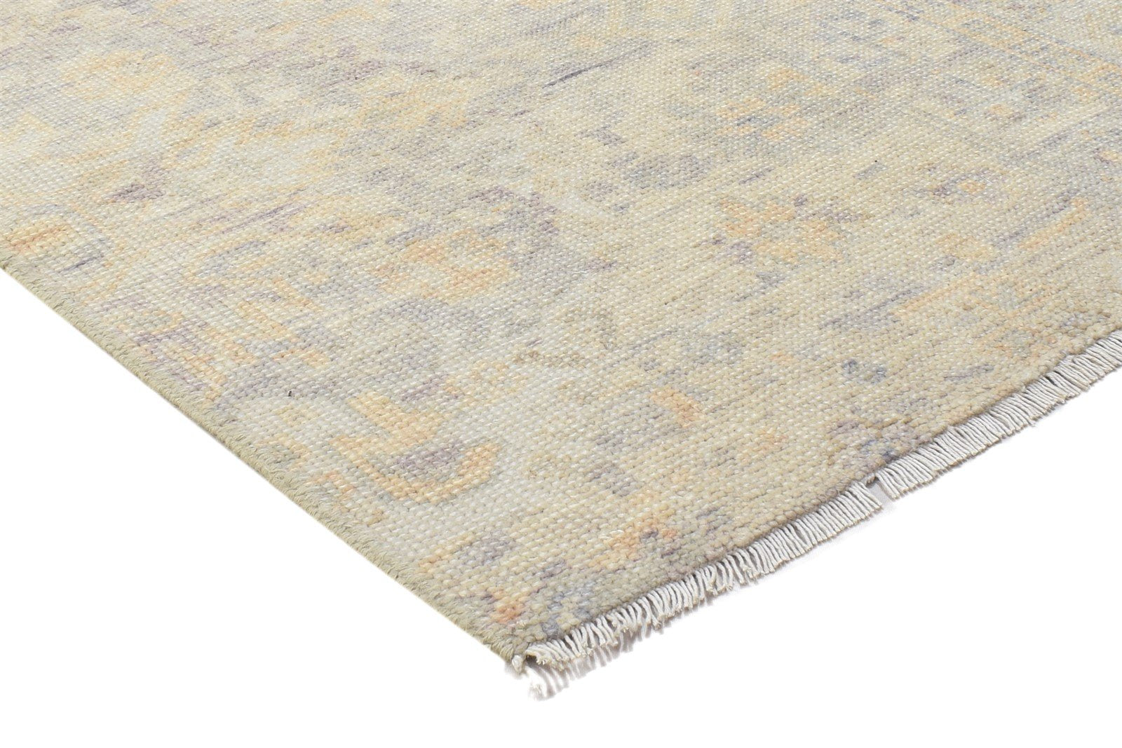 Hand Knotted Beige Wool Rug 3' X 3' Persian Oushak Oriental Small Carpet 7864861098133