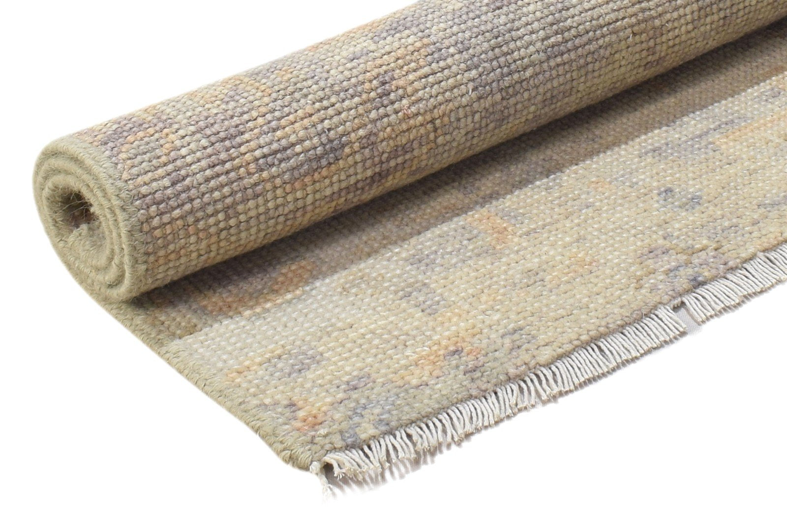 Hand Knotted Beige Wool Rug 3' X 3' Persian Oushak Oriental Small Carpet 7864861098133
