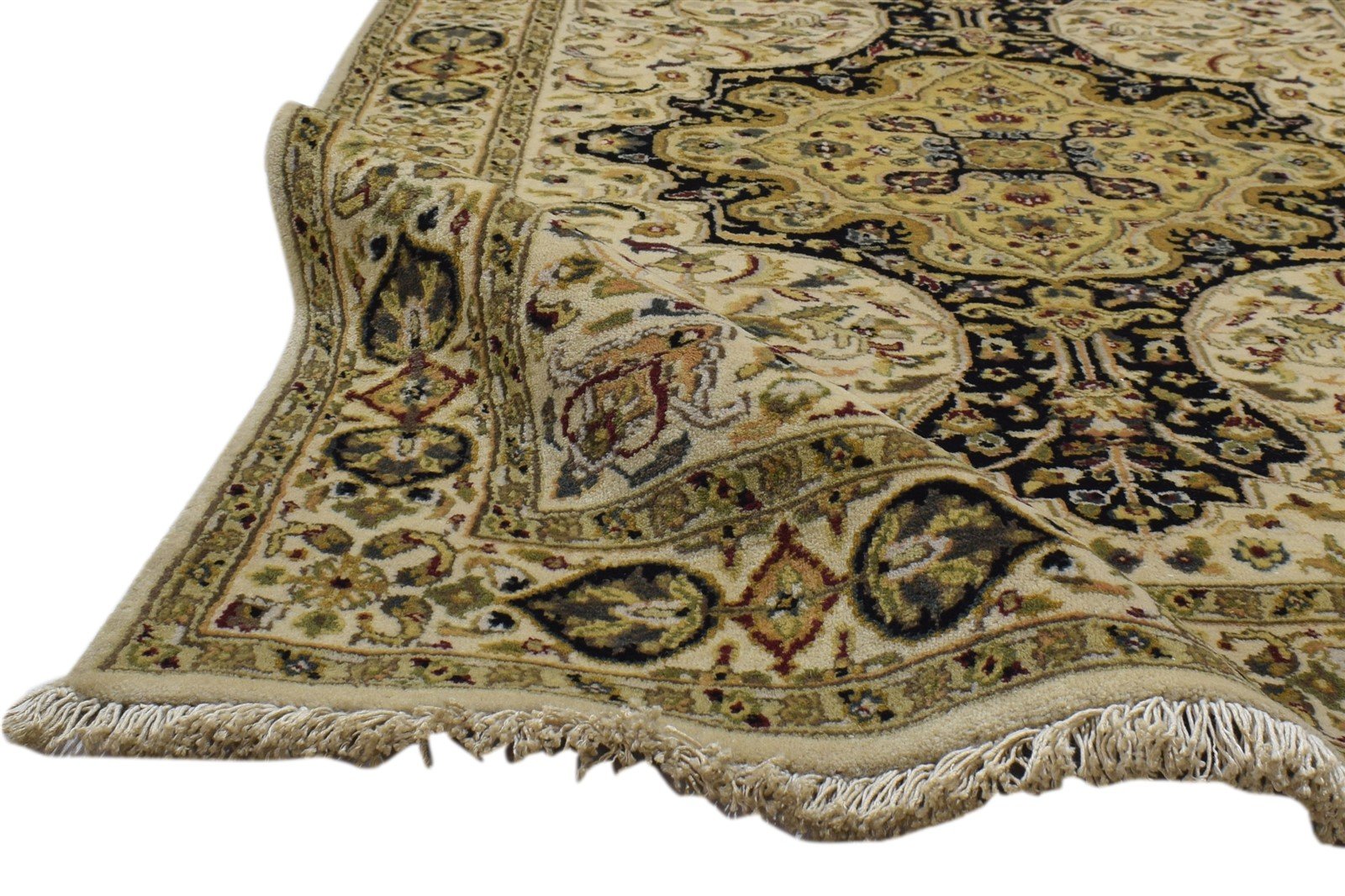 Hand Knotted Beige Wool Rug 3' X 5' Persian Nain Oriental Small Carpet 7860693565589