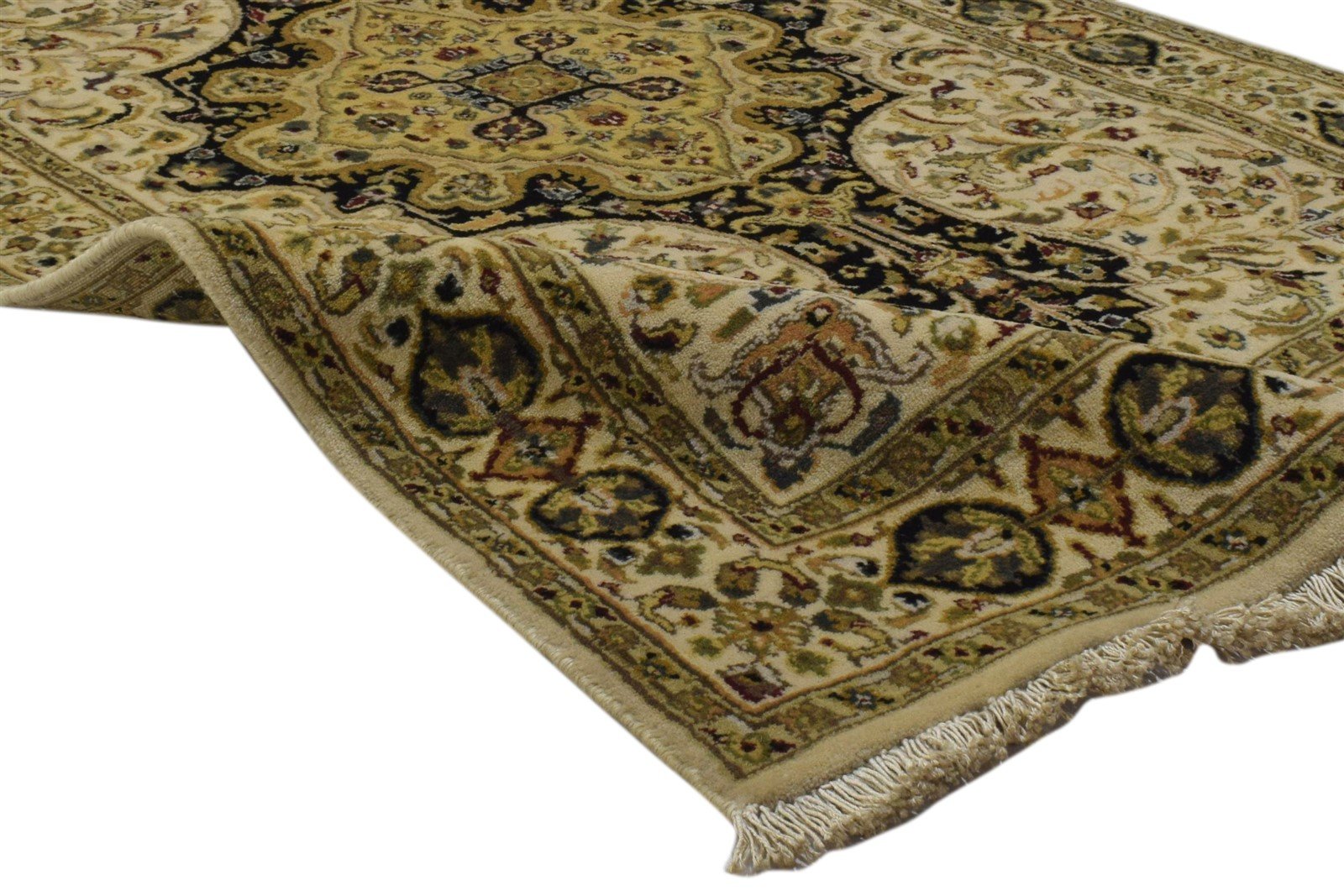 Hand Knotted Beige Wool Rug 3' X 5' Persian Nain Oriental Small Carpet 7860693565589