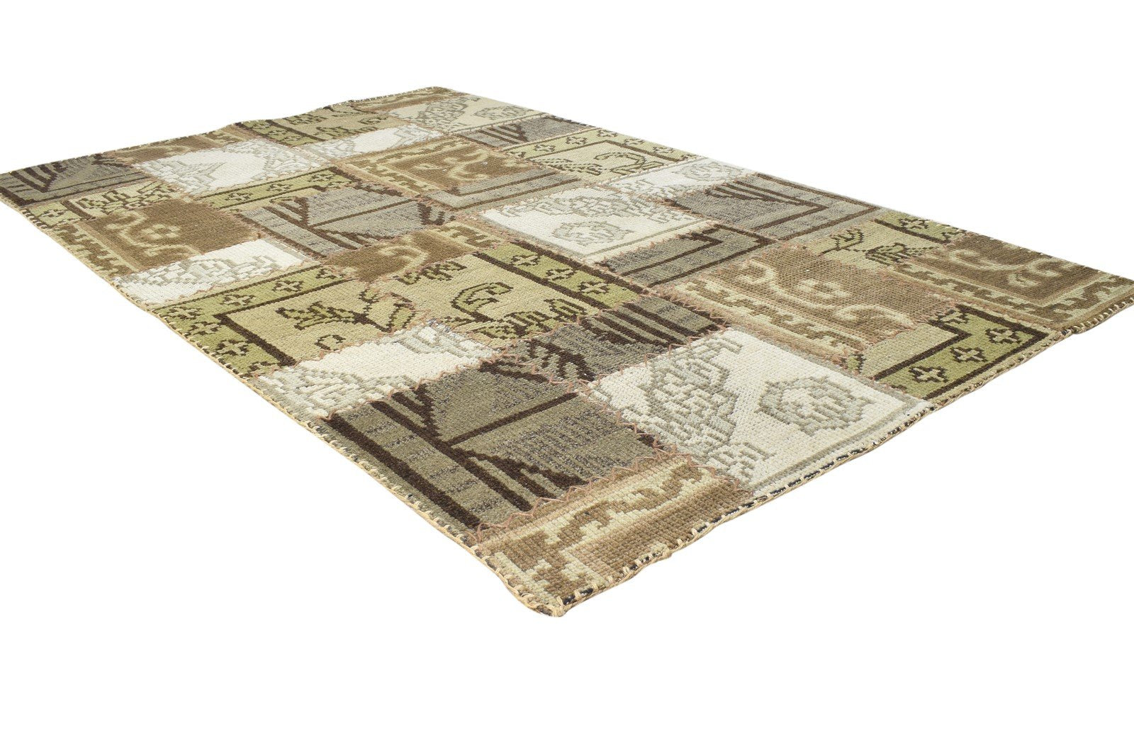 Hand Knotted Beige Wool Rug 4' X 6' Modern Moroccan Oriental Room Size Carpet 7864869388437