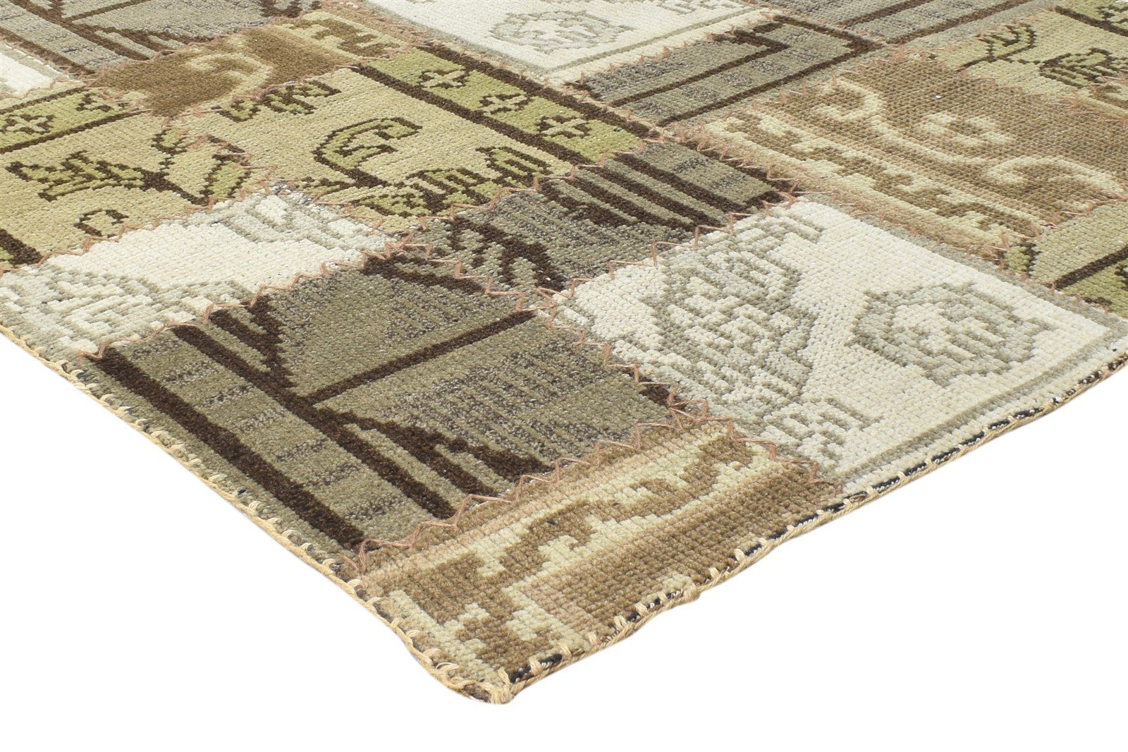 Hand Knotted Beige Wool Rug 4' X 6' Modern Moroccan Oriental Room Size Carpet 7864869388437