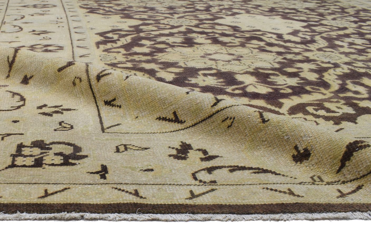 Hand Knotted Beige Wool Rug 8' X 11' Persian Oushak Oriental Large Carpet 7864105205909