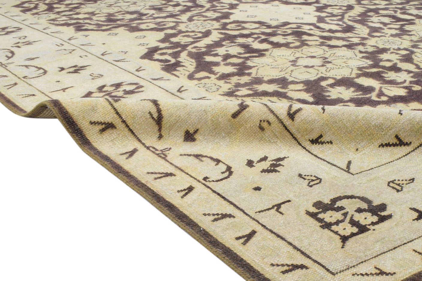 Hand Knotted Beige Wool Rug 8' X 11' Persian Oushak Oriental Large Carpet 7864105205909