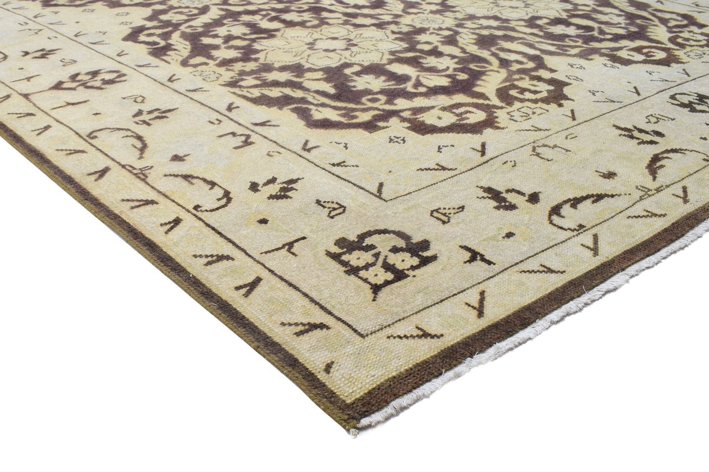 Hand Knotted Beige Wool Rug 8' X 11' Persian Oushak Oriental Large Carpet 7864105205909