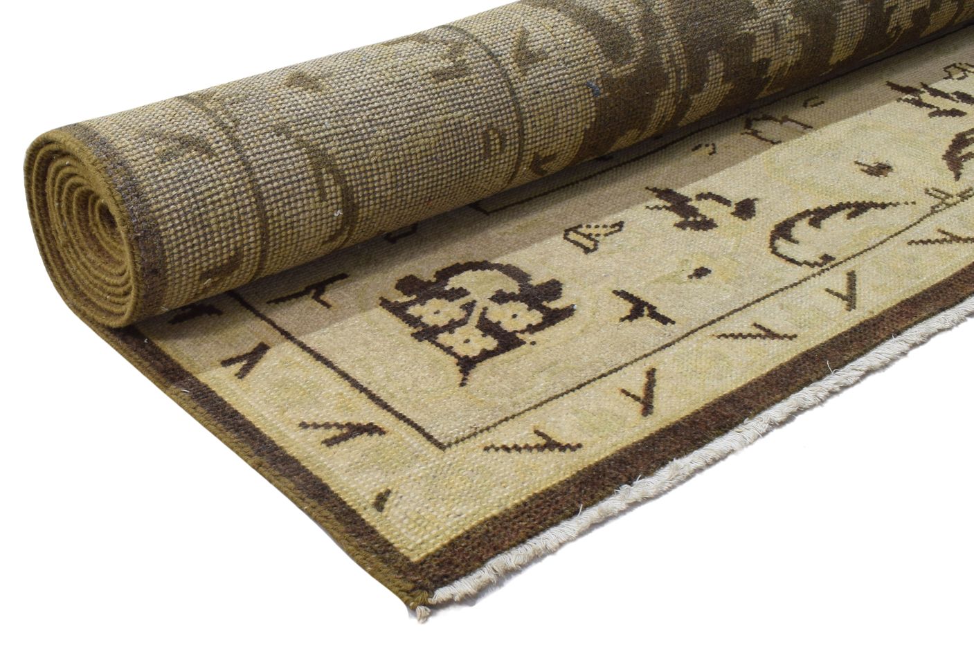 Hand Knotted Beige Wool Rug 8' X 11' Persian Oushak Oriental Large Carpet 7864105205909