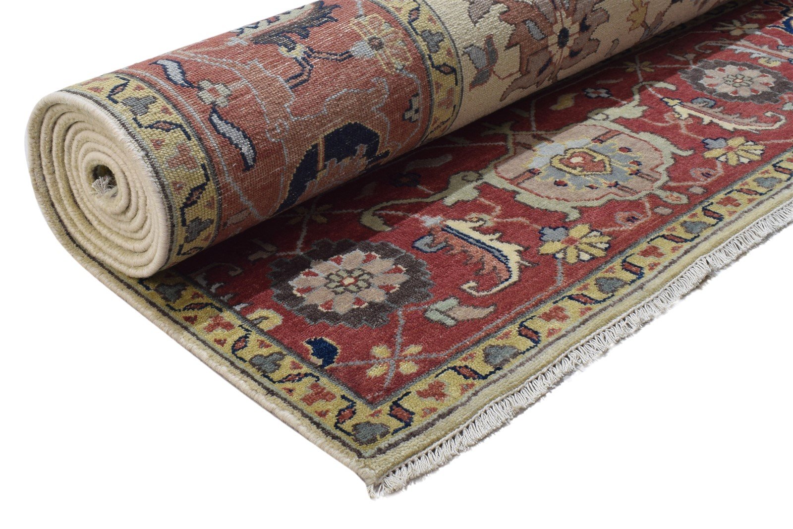 Hand Knotted Beige Wool Rug 9' X 12' Persian Kashan Oriental Large Carpet 7864195580053