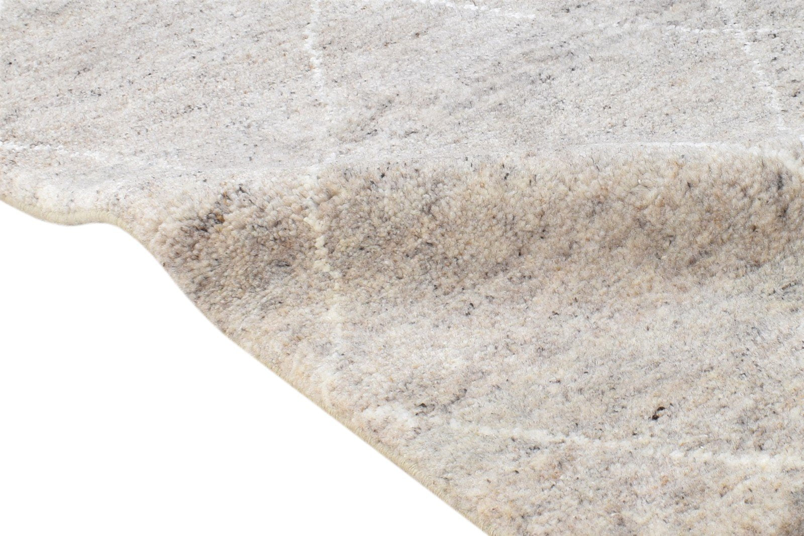 Hand Knotted Beige Wool Silk Rug 2' X 3' Shag Moroccan Diamond Small Carpet 7865143296149