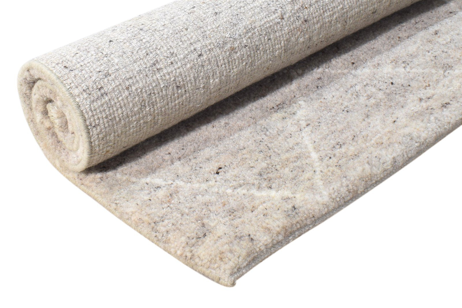Hand Knotted Beige Wool Silk Rug 2' X 3' Shag Moroccan Diamond Small Carpet 7865143296149