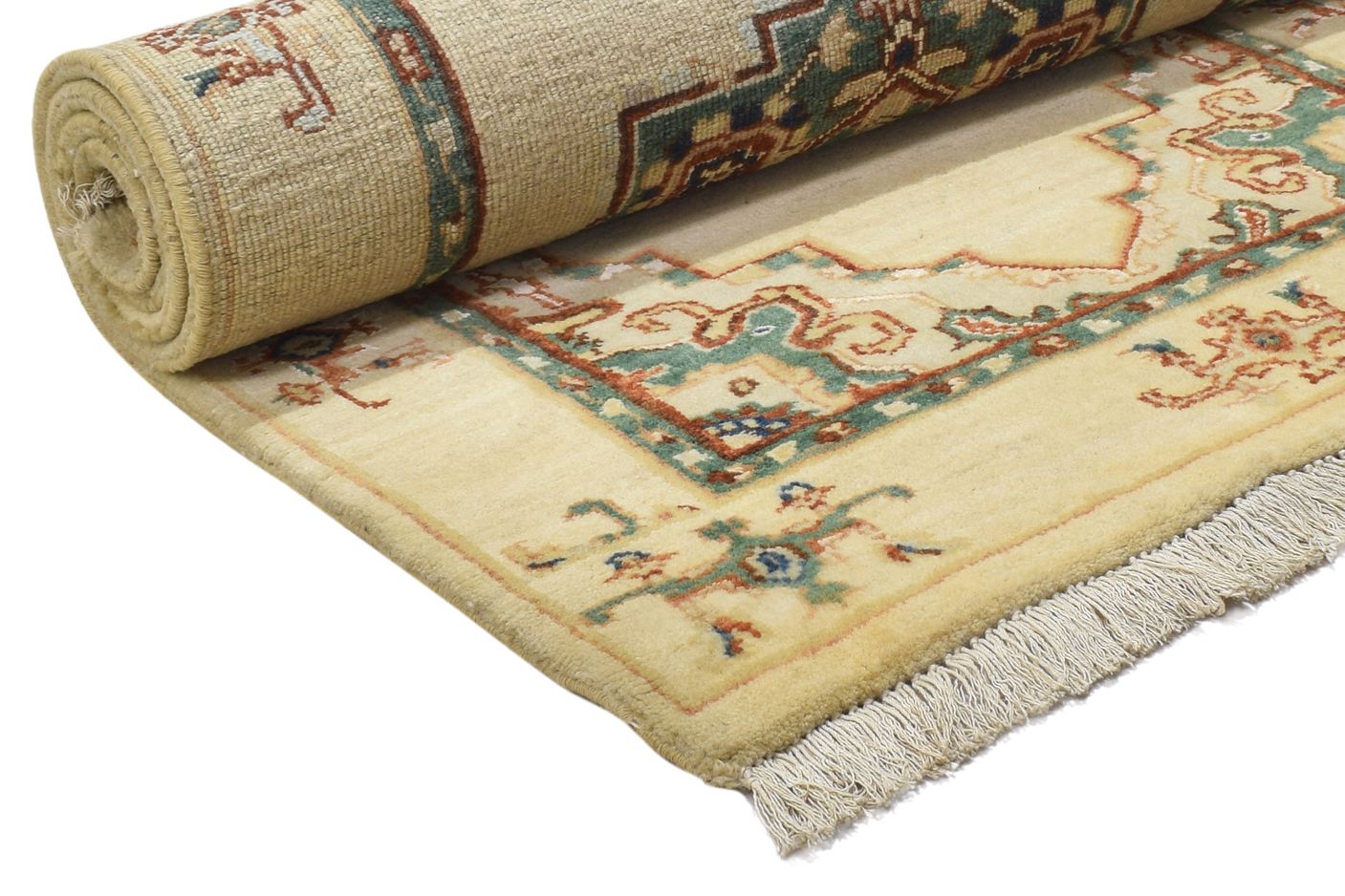 Hand Knotted Beige Wool / Silk Rug 3' X 6' Persian Oushak Oriental Small Carpet 7864089641109