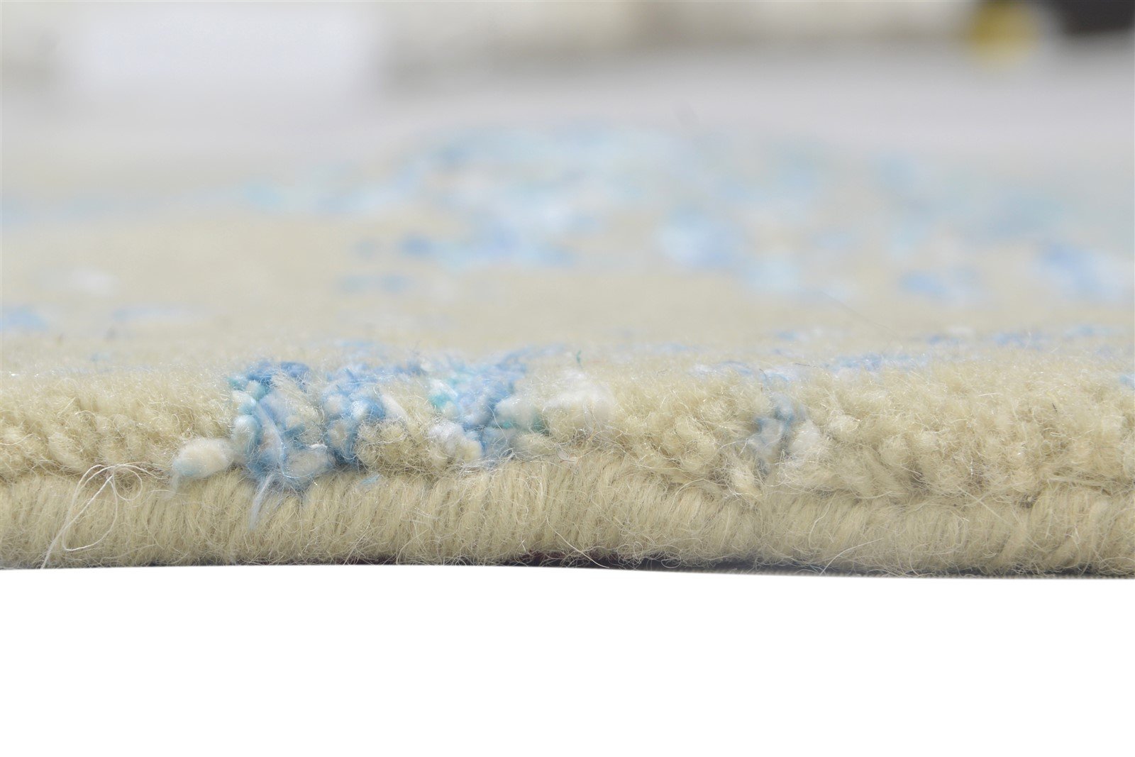 Hand Knotted Beige Wool / Silk Rug 3X10 Modern Scandinavian Abstract Small 7864099963029