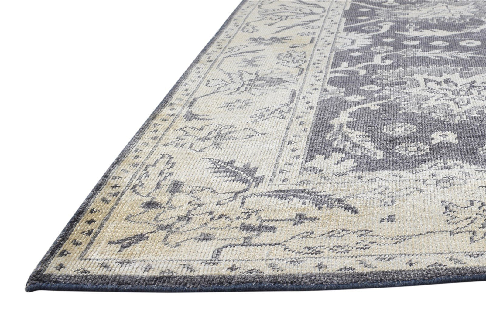 Hand Knotted Black Silk Rug 5' X 8' Persian Oushak Oriental Room Size Carpet 7864802869397