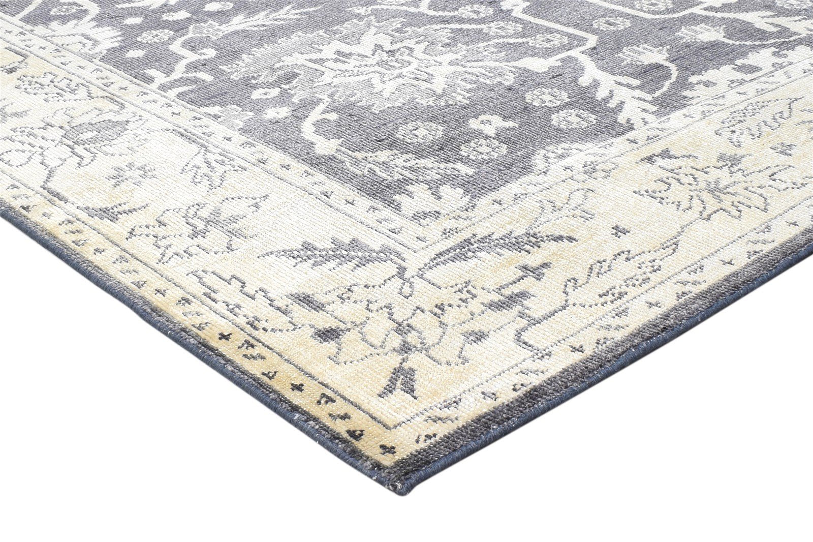 Hand Knotted Black Silk Rug 5' X 8' Persian Oushak Oriental Room Size Carpet 7864802869397