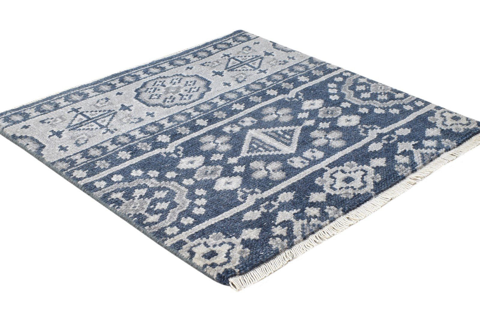 Hand Knotted Black Wool Rug 2' X 2' Persian Oushak Oriental Small Carpet 7865160695957