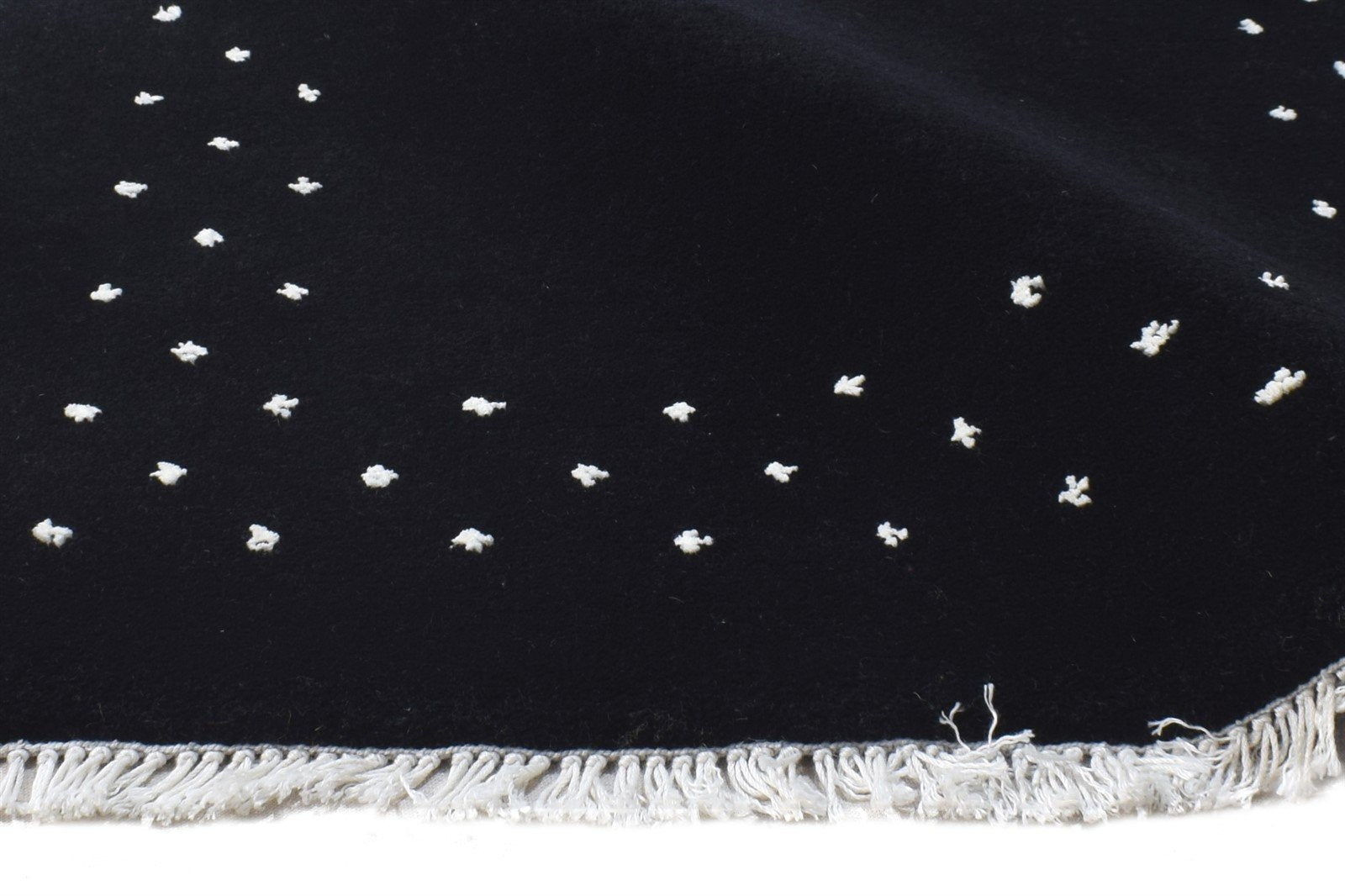 Hand Knotted Black Wool Rug 2' X 3' Modern Scandinavian Bordered Small Carpet 7865063047317