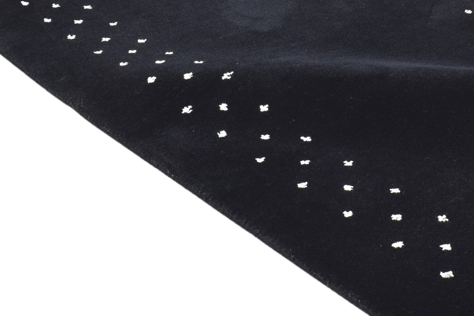 Hand Knotted Black Wool Rug 2' X 3' Modern Scandinavian Bordered Small Carpet 7865063047317
