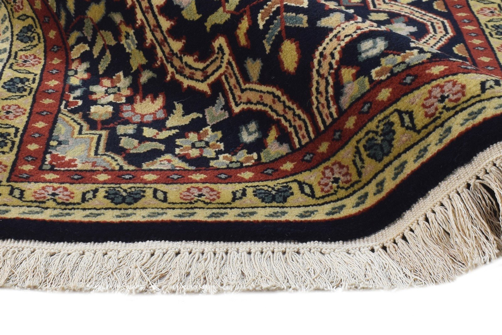 Faustine Hand Knotted Black Wool Rug 2' X 3' Persian Kashan Oriental 7864646697109
