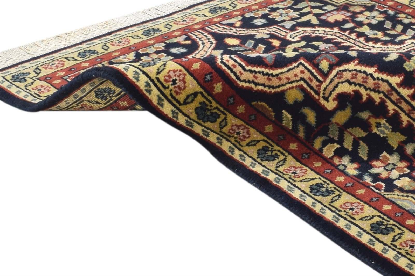 Faustine Hand Knotted Black Wool Rug 2' X 3' Persian Kashan Oriental 7864646697109