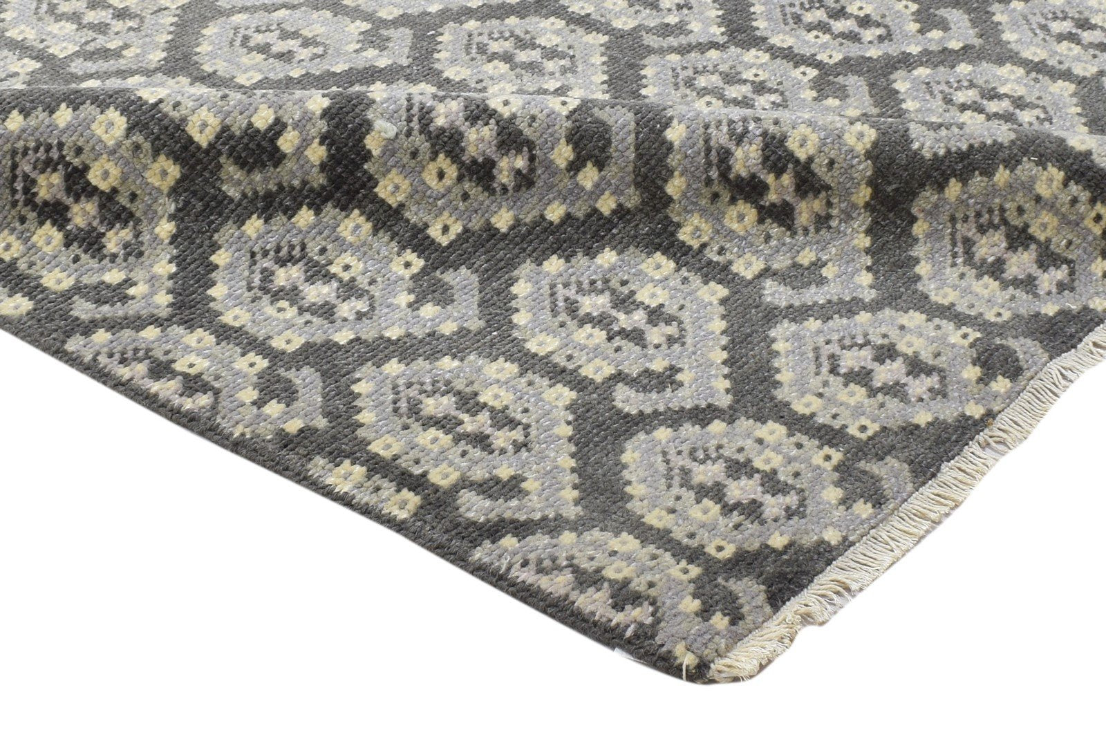Hand Knotted Black Wool Rug 4' X 2' Persian Bokhara Oriental Room Size Carpet 7864086560917