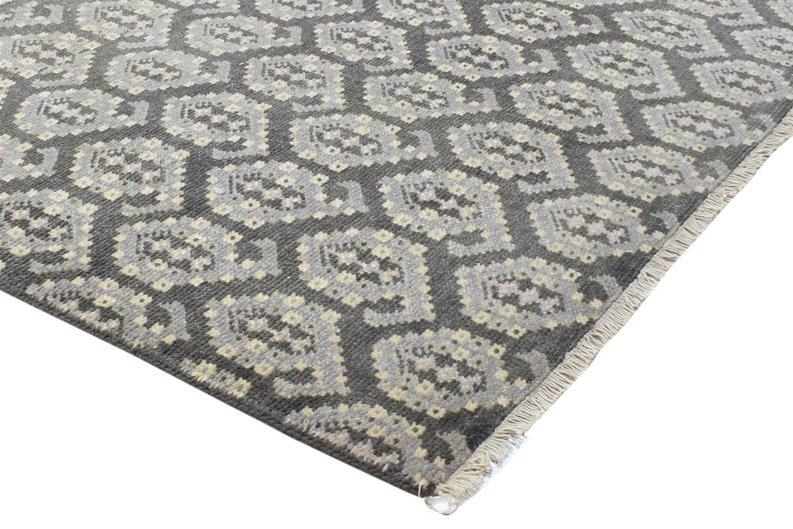 Hand Knotted Black Wool Rug 4' X 2' Persian Bokhara Oriental Room Size Carpet 7864086560917