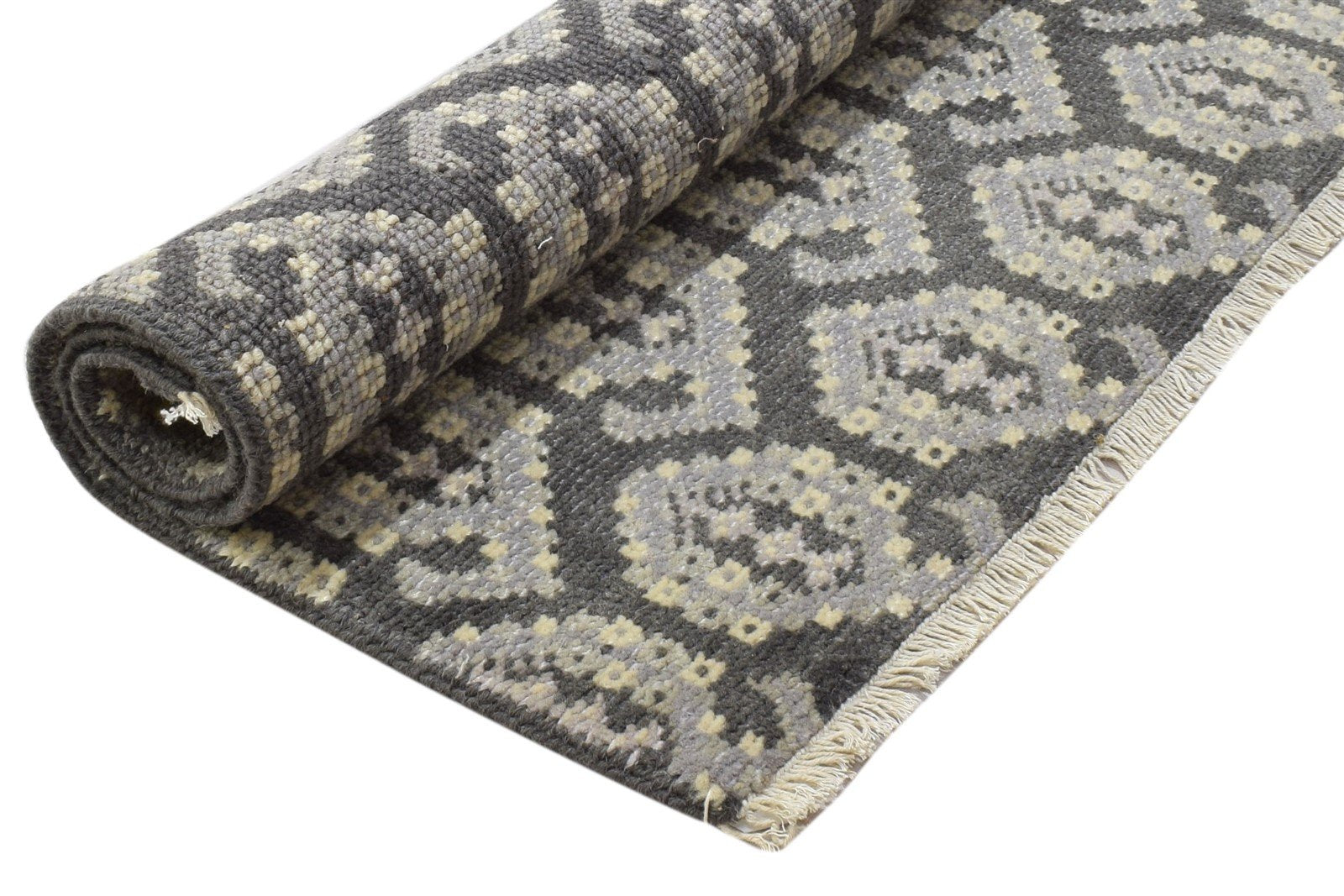 Hand Knotted Black Wool Rug 4' X 2' Persian Bokhara Oriental Room Size Carpet 7864086560917
