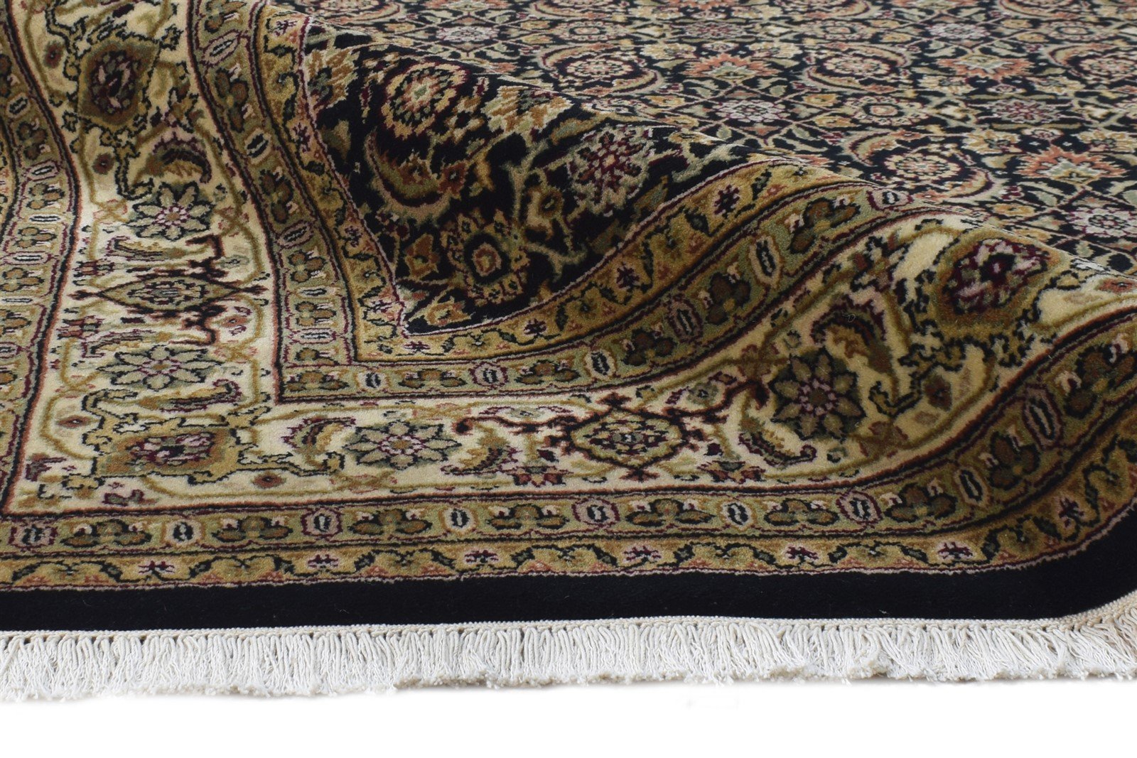 Yolane Hand Knotted Black Wool Rug 5' X 8' Persian Tabriz Oriental 7864659247253