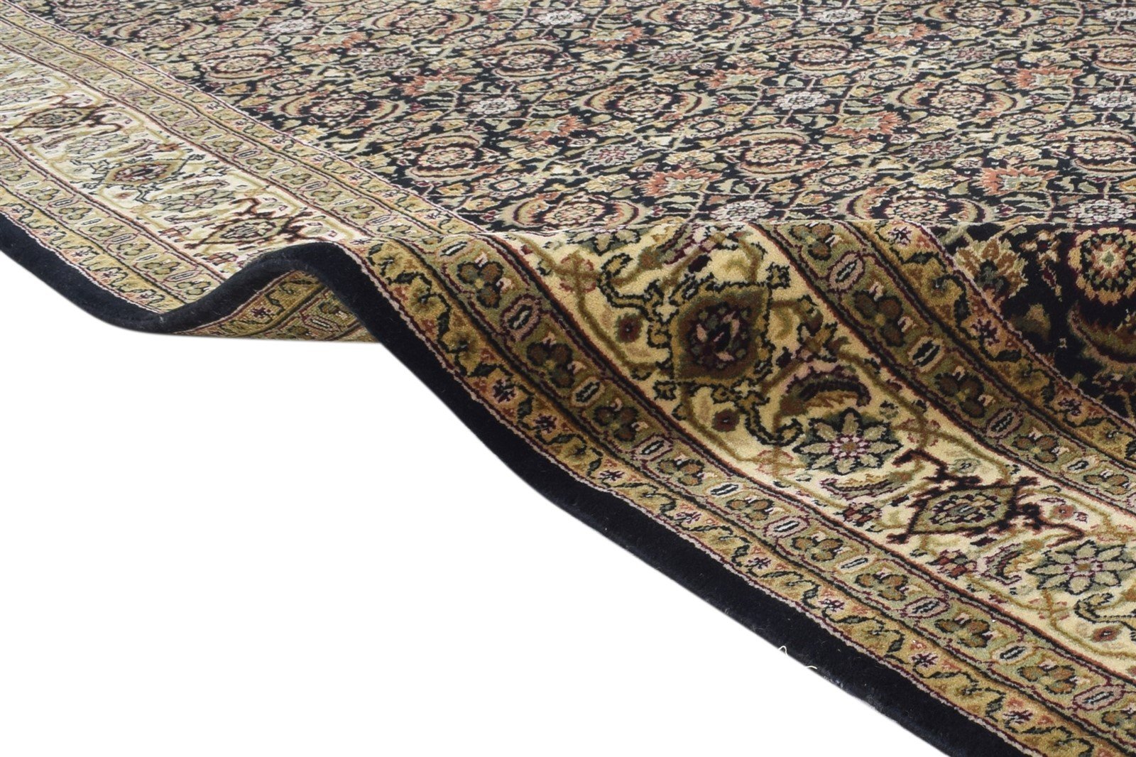 Yolane Hand Knotted Black Wool Rug 5' X 8' Persian Tabriz Oriental 7864659247253