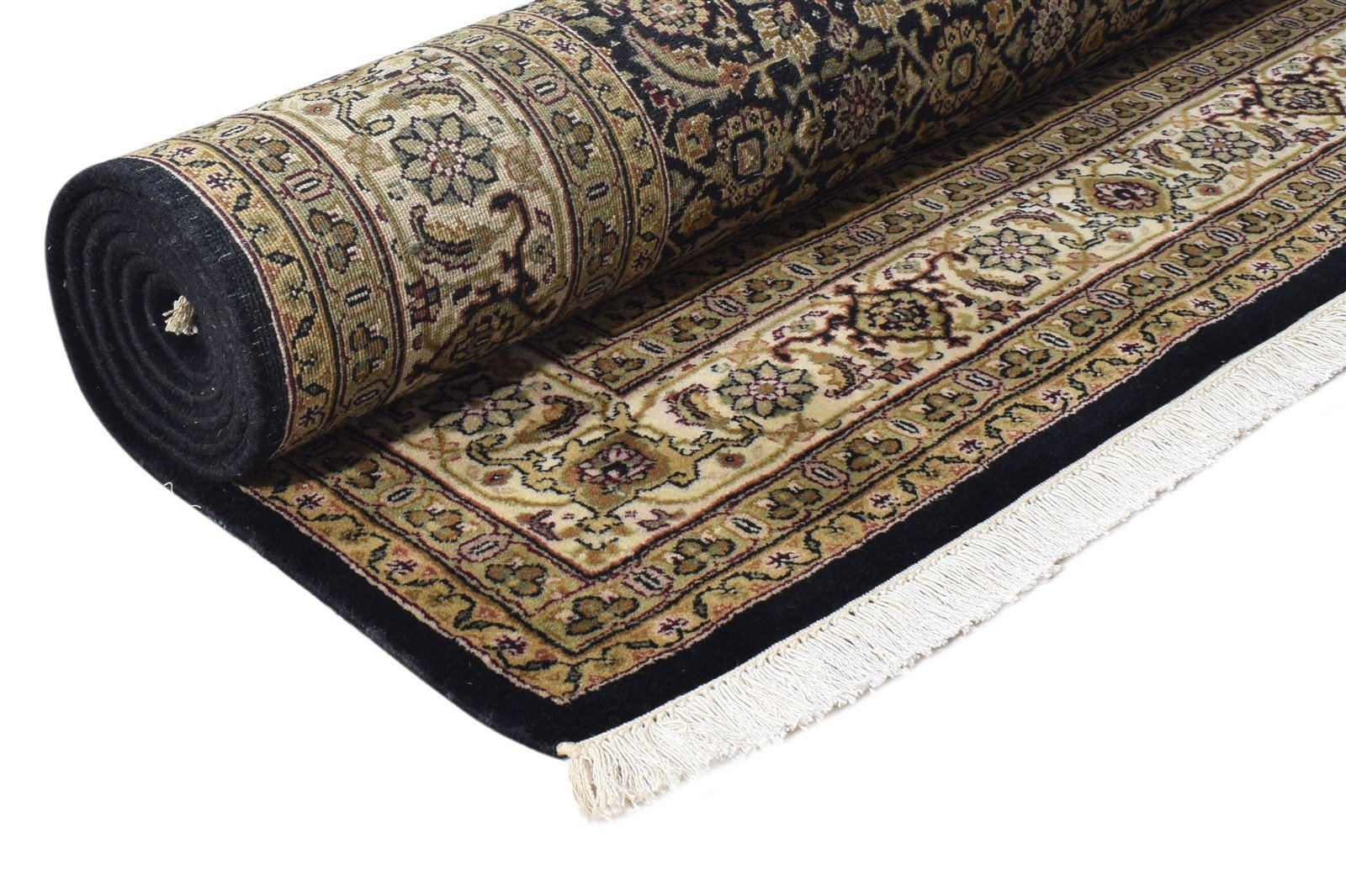 Yolane Hand Knotted Black Wool Rug 5' X 8' Persian Tabriz Oriental 7864659247253