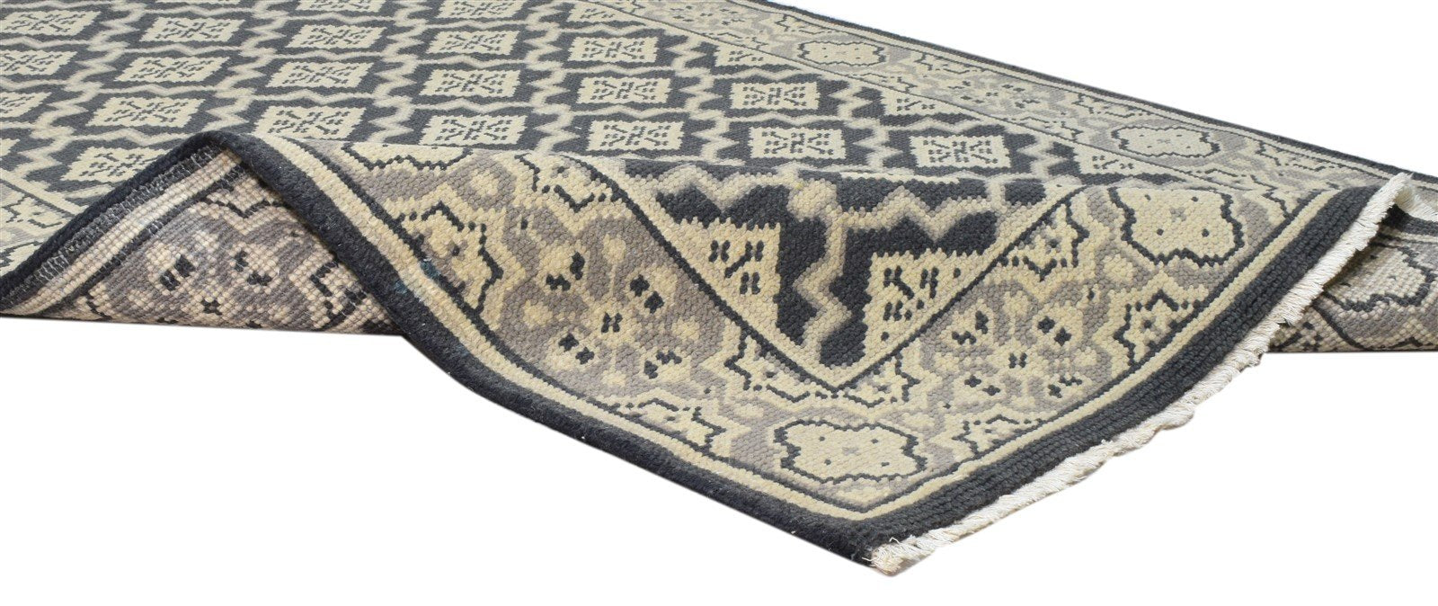 Hand Knotted Black Wool Rug 6' X 3' Persian Oriental Trellis Room Size Carpet 7860681441429