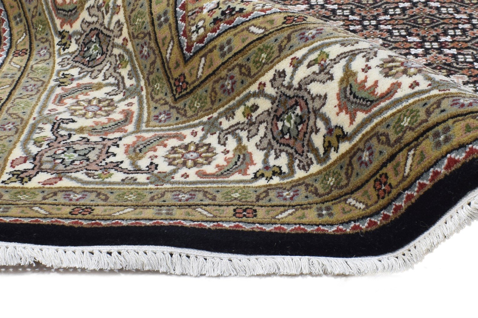 Lea Hand Knotted Black Wool Rug 6' X 8' Persian Mir Oriental 7864981684373