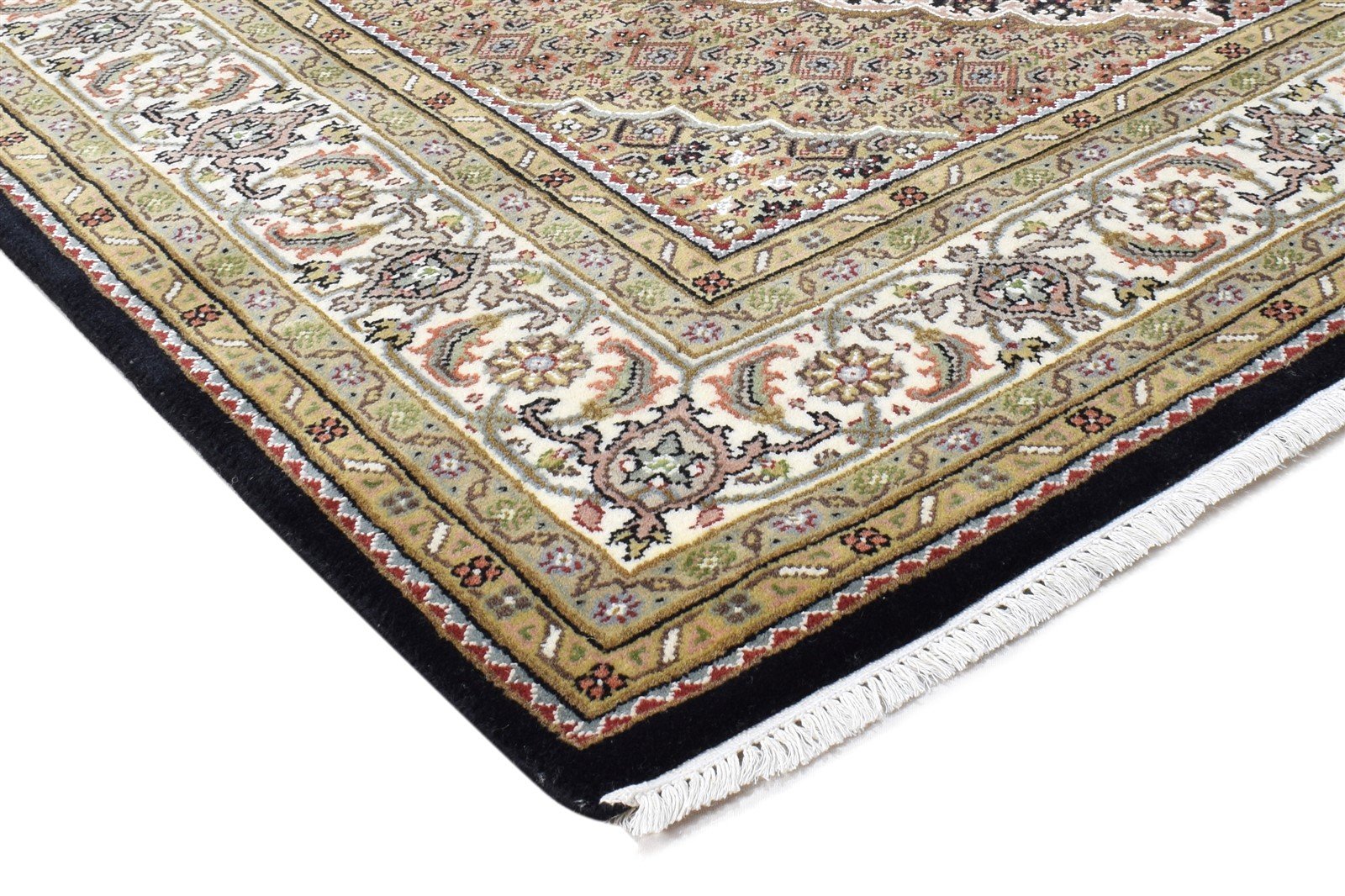 Lea Hand Knotted Black Wool Rug 6' X 8' Persian Mir Oriental 7864981684373
