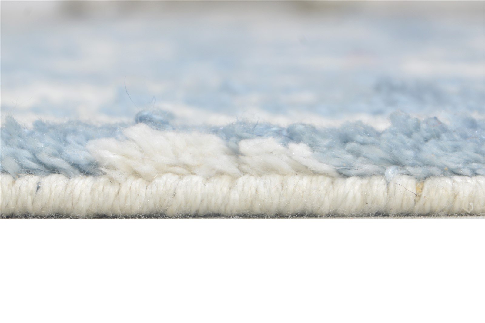 Hand Knotted Blue Pet Yarn Rug 5X8 Modern Scandinavian Abstract Room Size Carpet 7864790089877