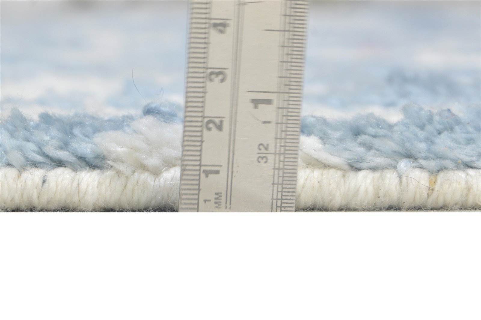 Hand Knotted Blue Pet Yarn Rug 5X8 Modern Scandinavian Abstract Room Size Carpet 7864790089877