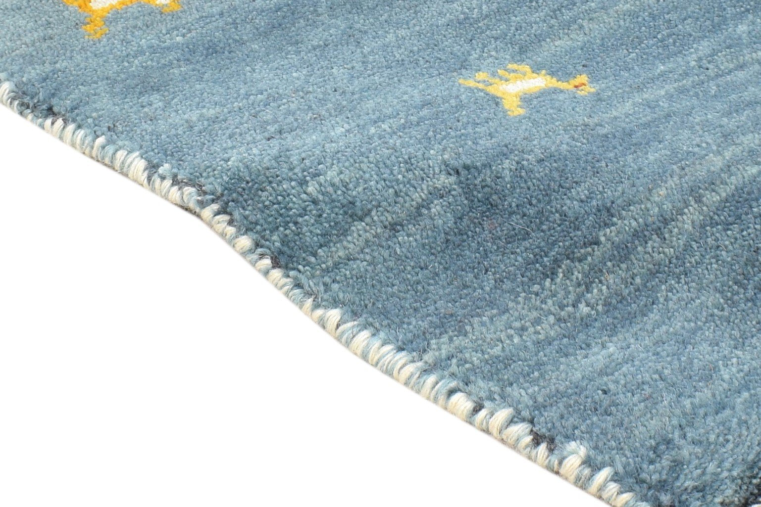 Hand Knotted Blue Wool Rug 1' X 2' Persian Southwestern Tribal Small Carpet 7865181012117