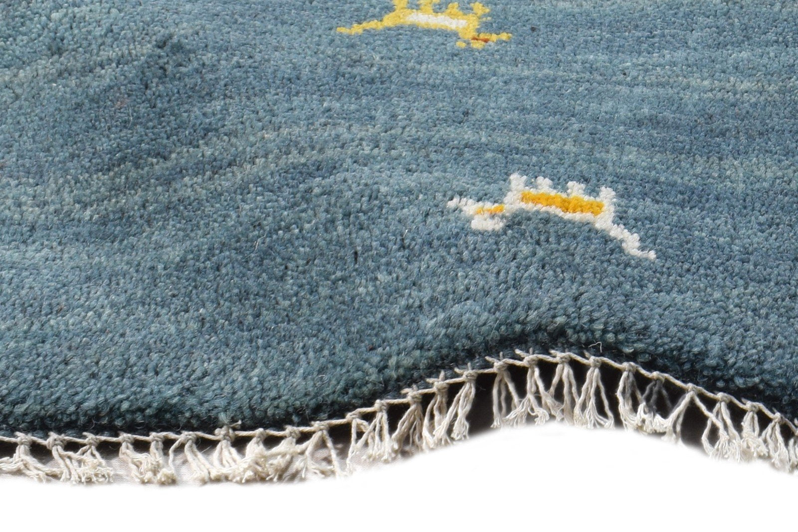 Hand Knotted Blue Wool Rug 1' X 2' Persian Southwestern Tribal Small Carpet 7865181012117