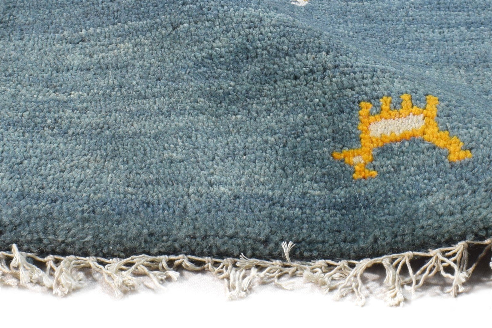 Hand Knotted Blue Wool Rug 1' X 2' Southwestern American Tribal Small Carpet 7865087033493