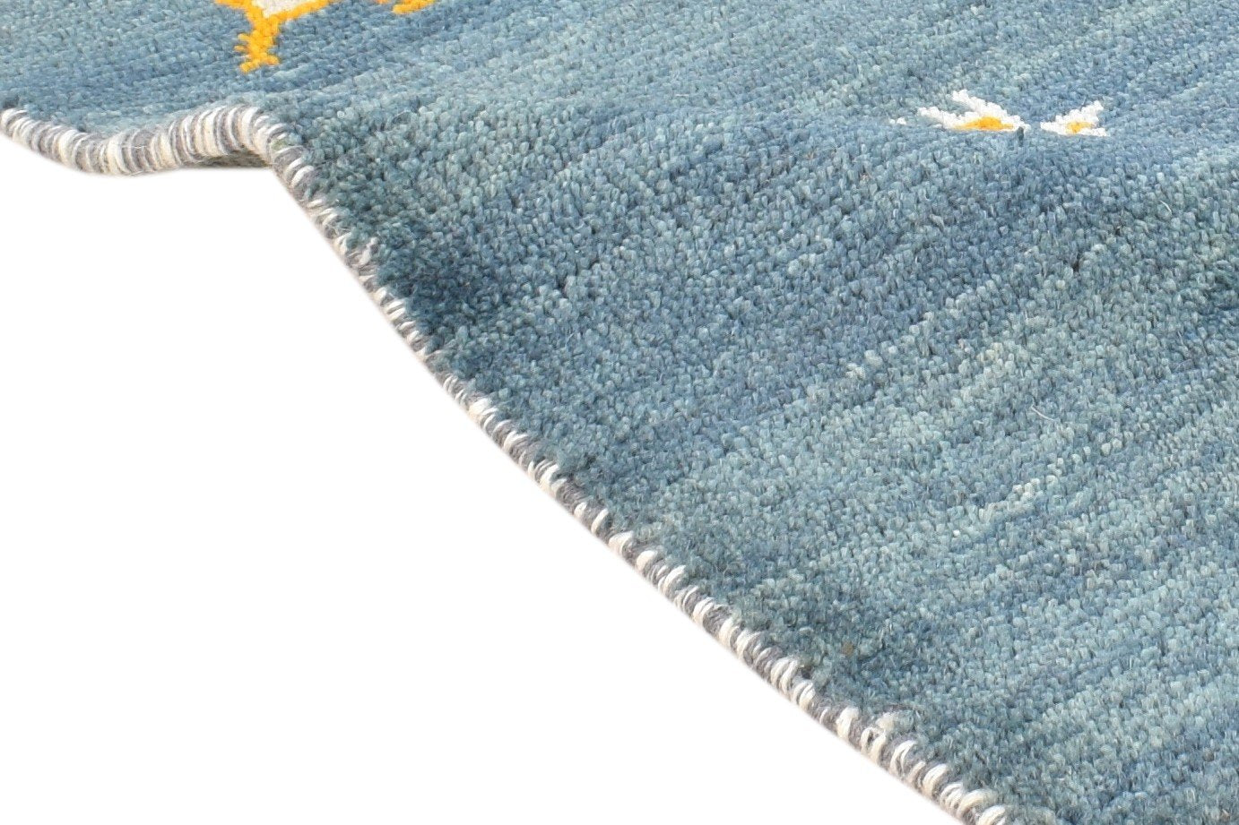 Hand Knotted Blue Wool Rug 1' X 2' Southwestern American Tribal Small Carpet 7865087033493