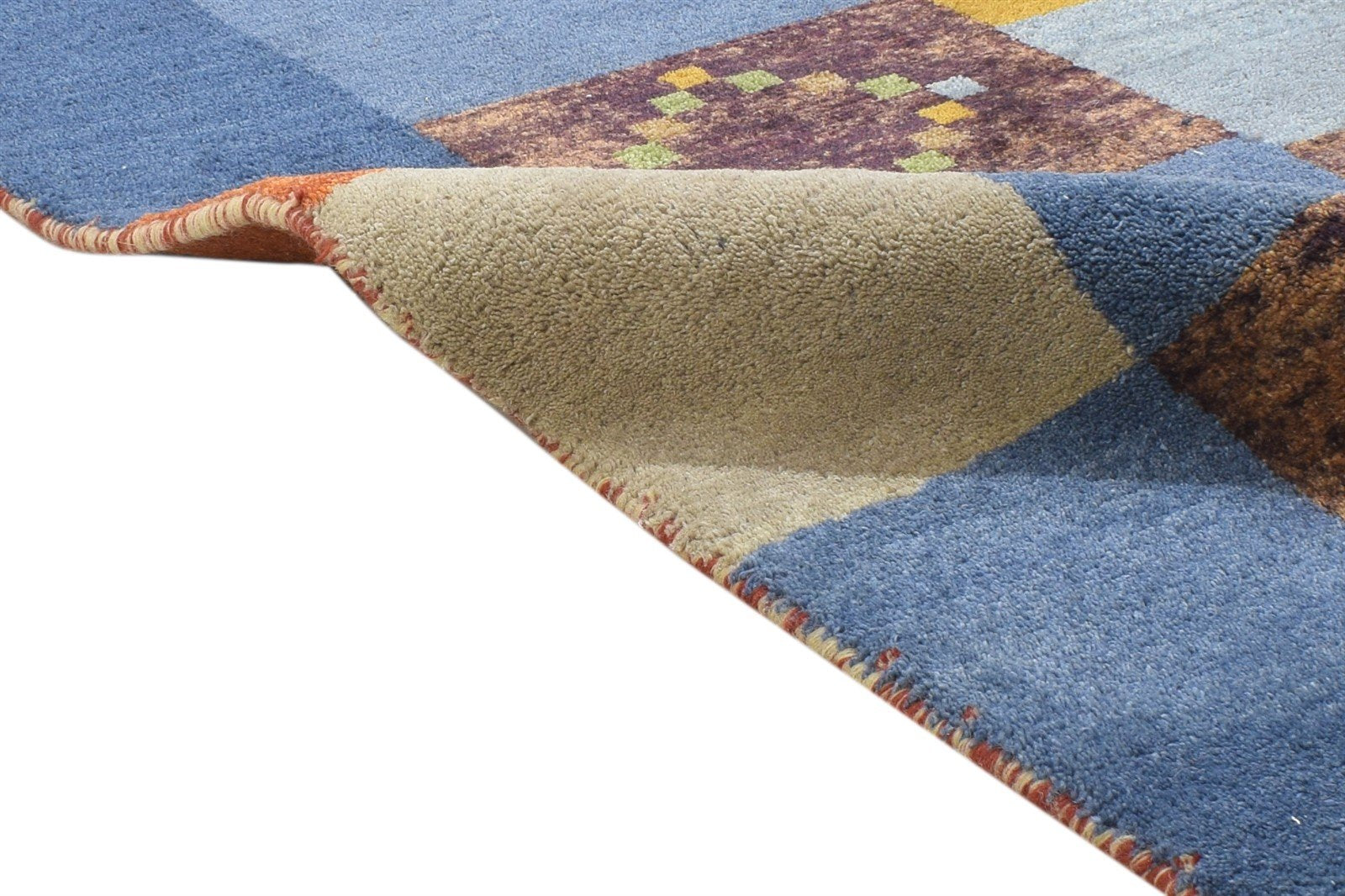 Coraline Hand Knotted Blue Wool Rug 2'6 X 5' Persien Gabbeh Tribal 7864317116565