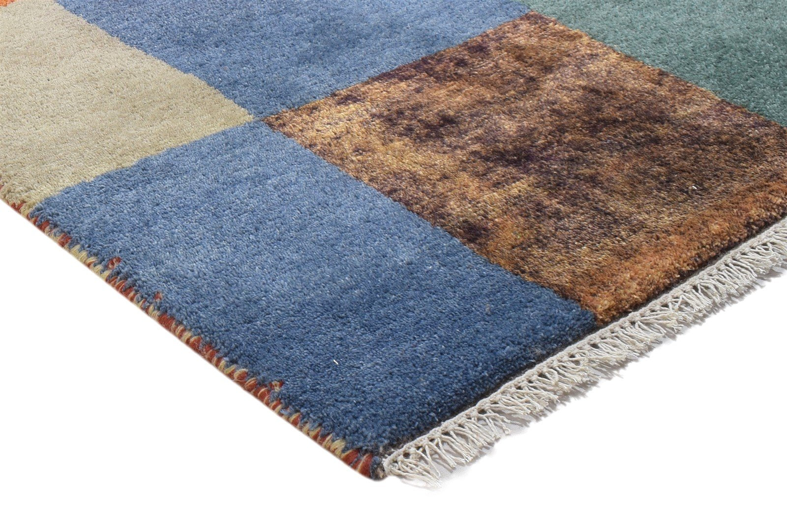 Coraline Hand Knotted Blue Wool Rug 2'6 X 5' Persien Gabbeh Tribal 7864317116565