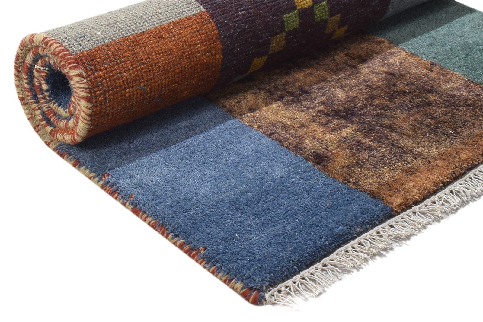 Coraline Hand Knotted Blue Wool Rug 2'6 X 5' Persien Gabbeh Tribal 7864317116565