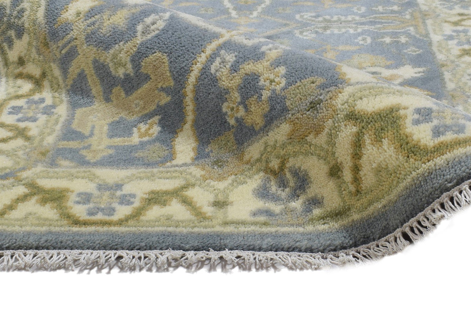 Hand Knotted Blue Wool Rug 2'6 X 8' Persian Oushak Oriental Small Runner 7864491409557