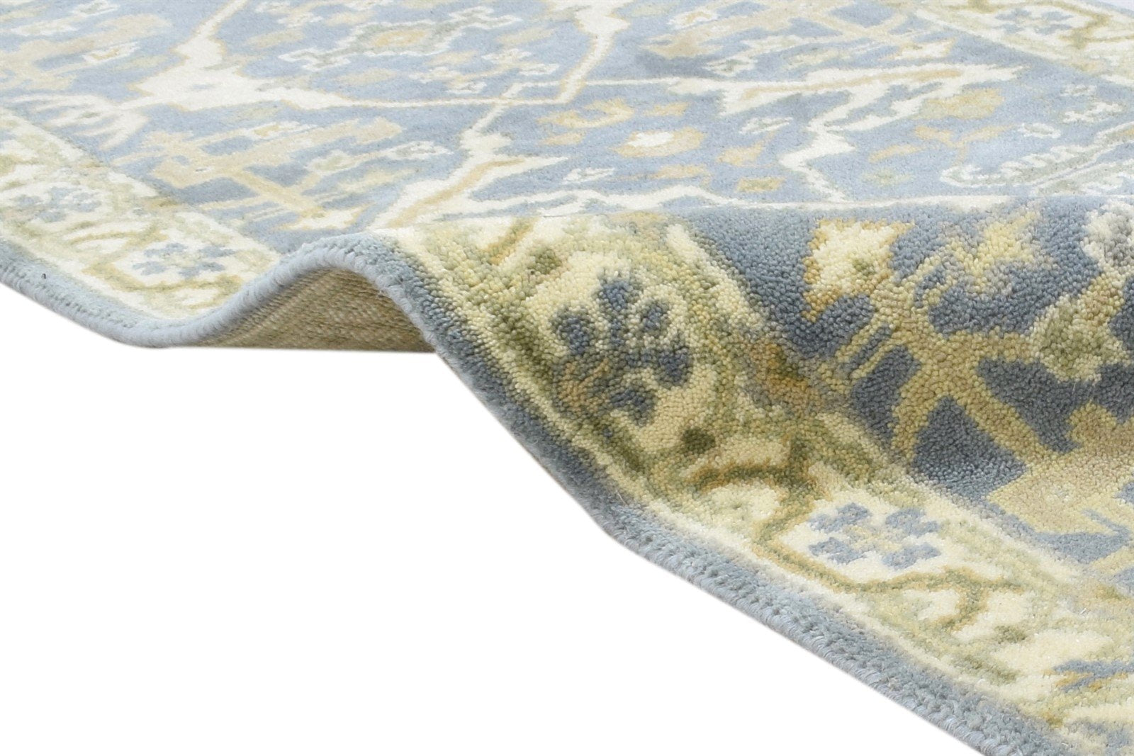 Hand Knotted Blue Wool Rug 2'6 X 8' Persian Oushak Oriental Small Runner 7864491409557