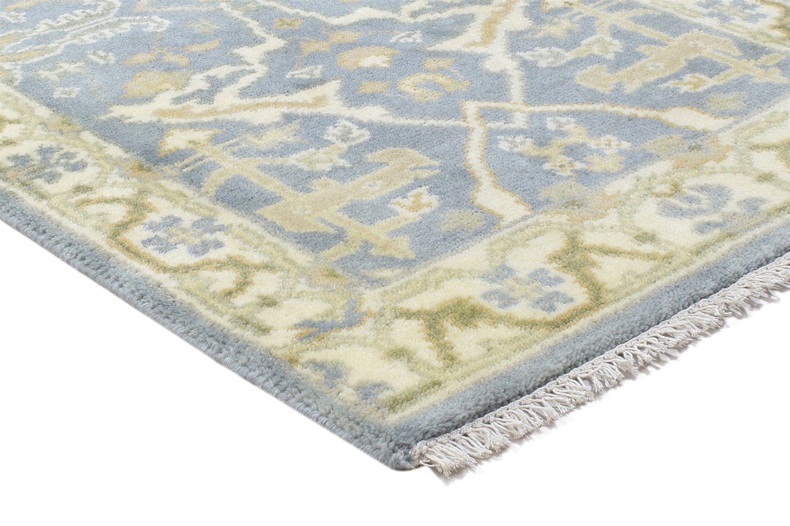 Hand Knotted Blue Wool Rug 2'6 X 8' Persian Oushak Oriental Small Runner 7864491409557