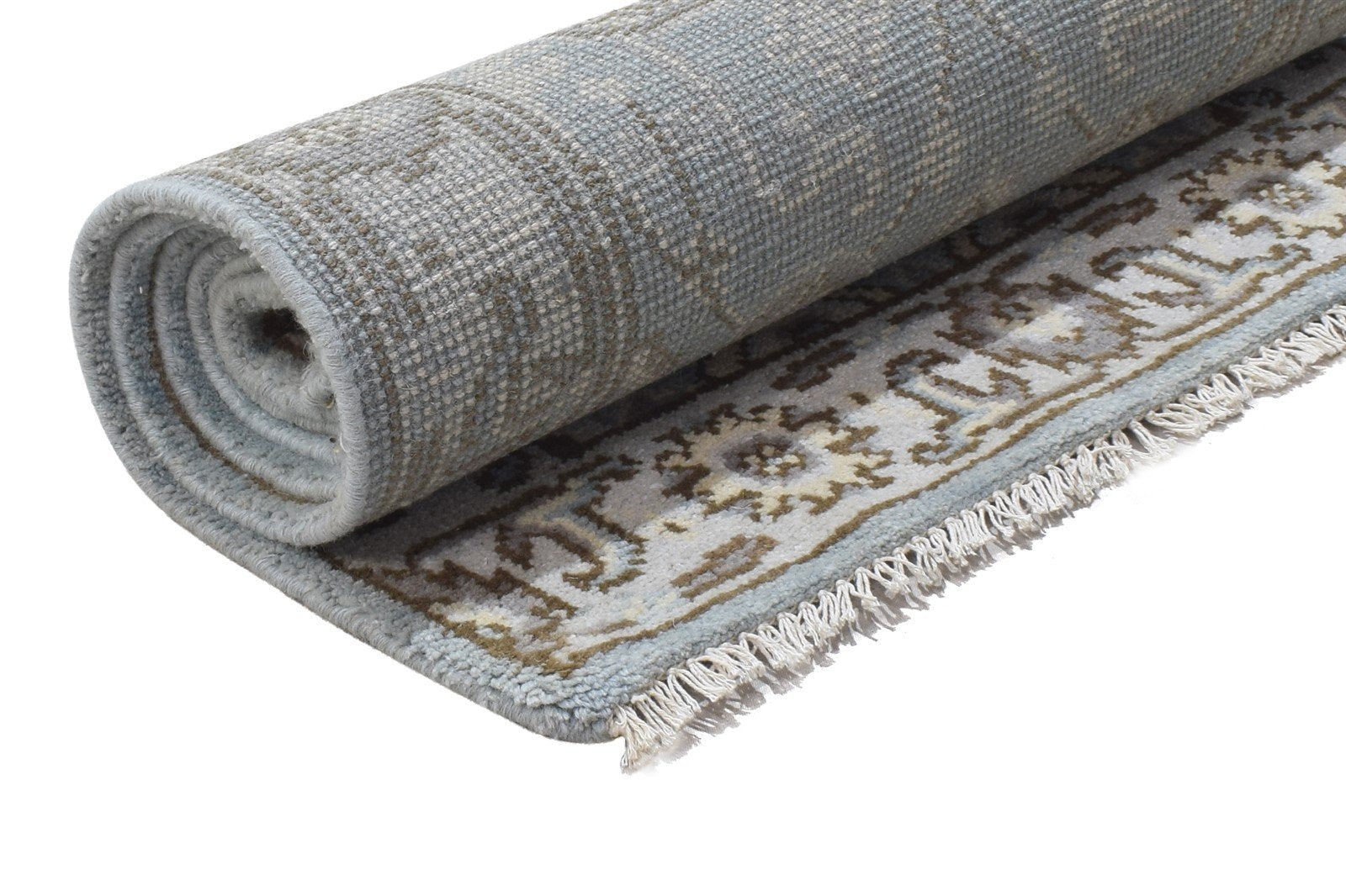 Jannelle Hand Knotted Blue Wool Rug 2'6 X 8' Persian Oushak Oriental Runner 7864832852117