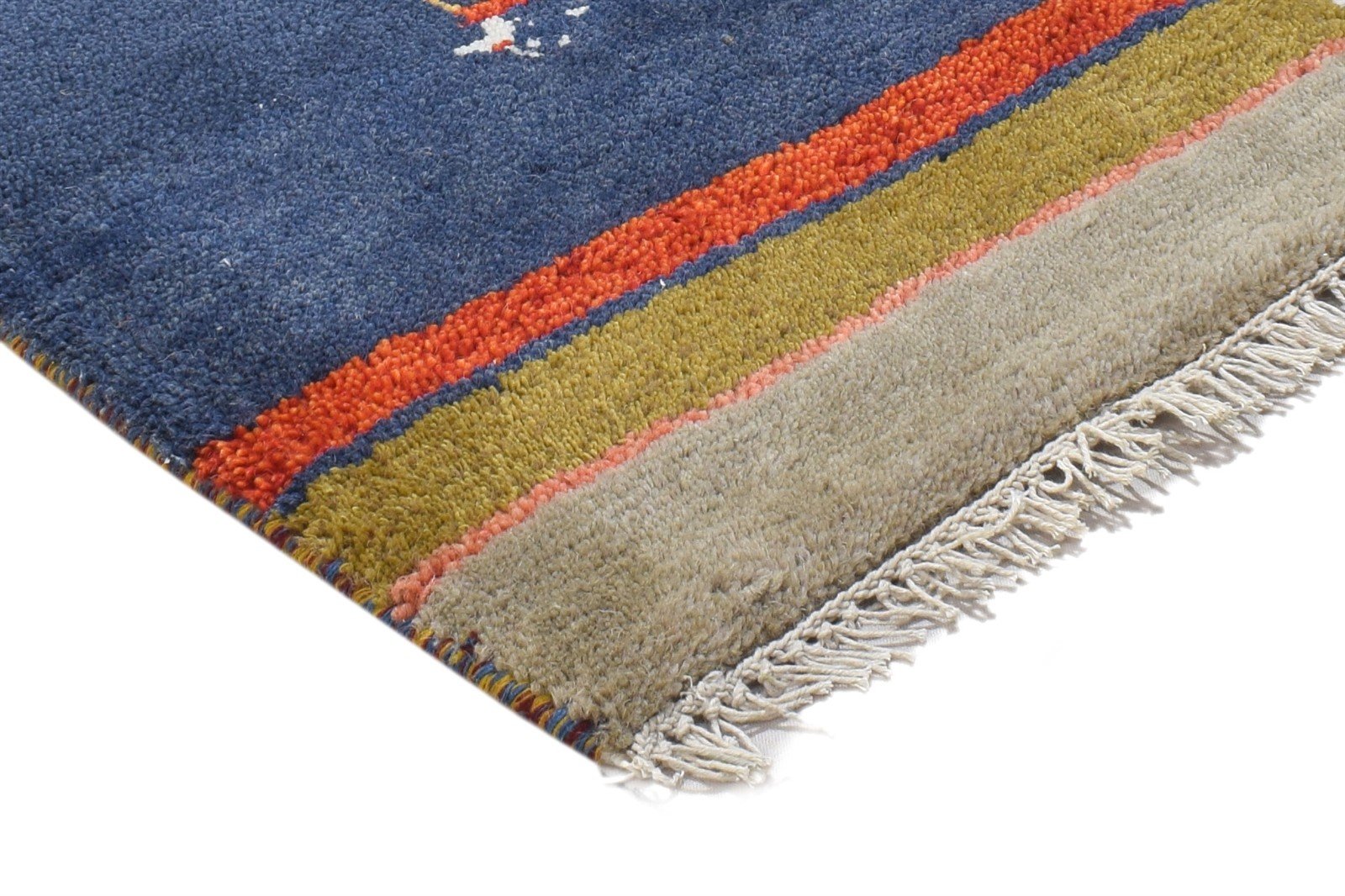 Hand Knotted Blue Wool Rug 2' X 2' Persian Gabbeh Southwestern Small Carpet 7864824955029