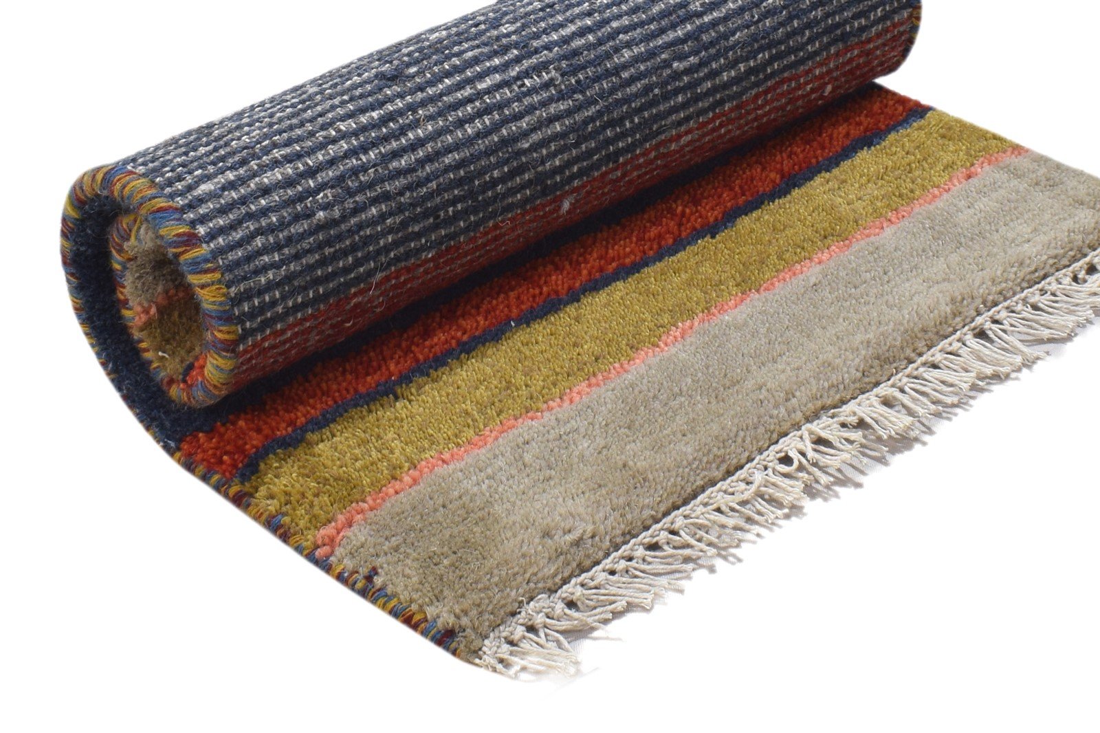 Hand Knotted Blue Wool Rug 2' X 2' Persian Gabbeh Southwestern Small Carpet 7864824955029
