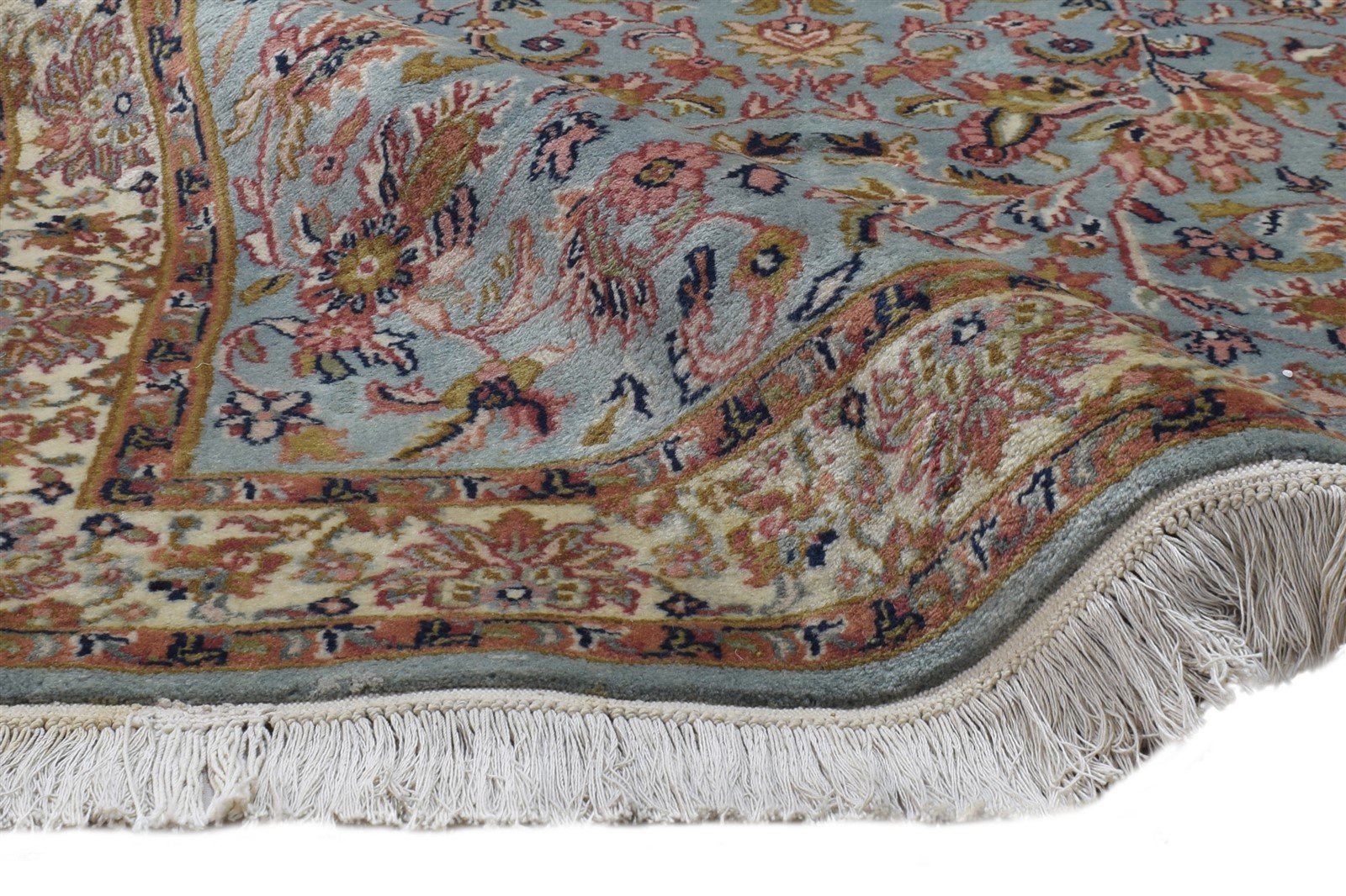 Hand Knotted Blue Wool Rug 3' X 5' Persian Kashan Oriental Small Carpet 7864680743061
